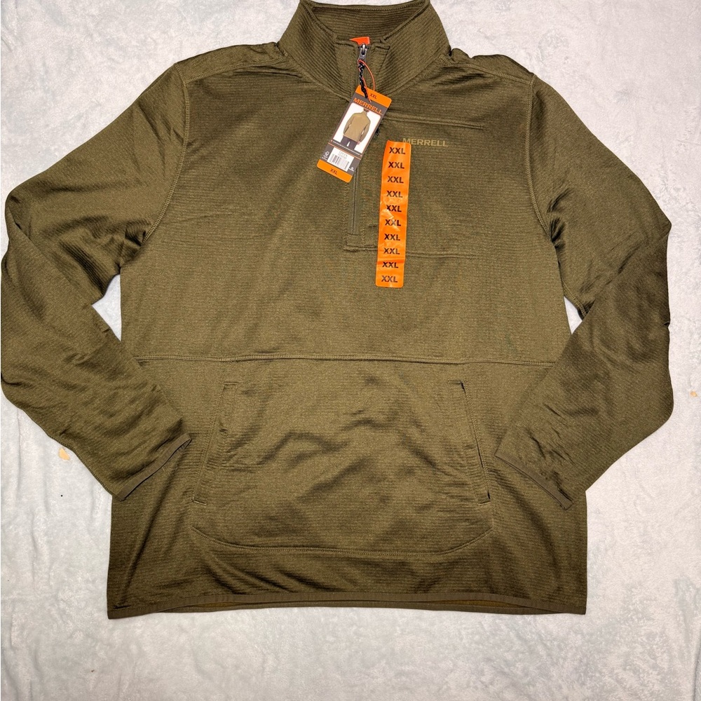 *SOLD* Merrell Men's Forest Green Quarter-Zip Jacket